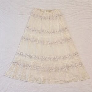 Maxi Cream Lace Skirt